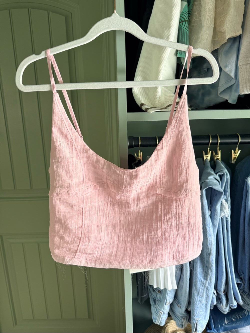 Deluc Women’s Pink Spaghetti Strap Crop Top